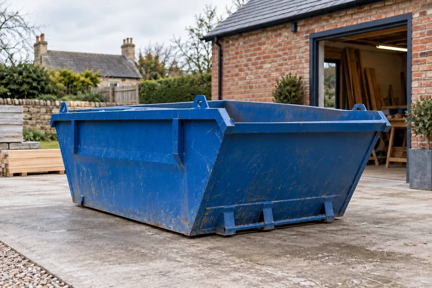 Skip positioned ready for a clear-out